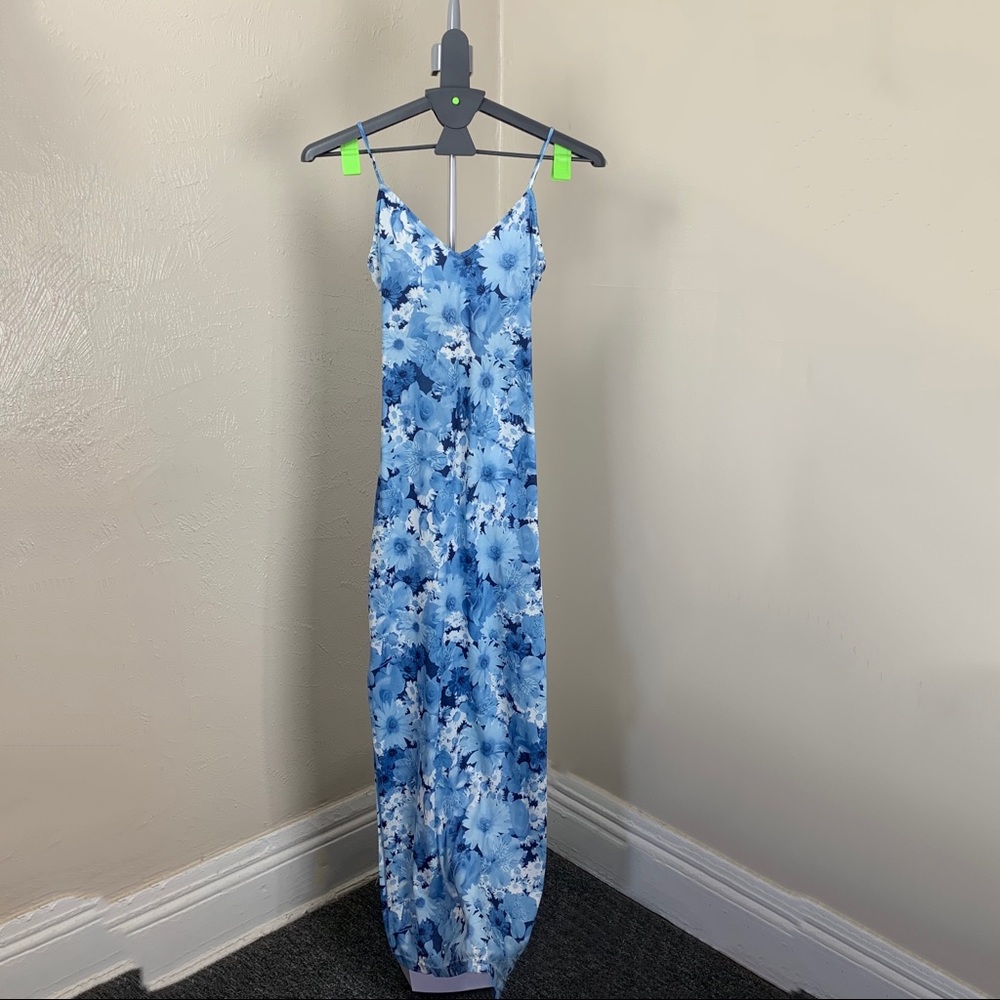 Blue Flower Tie Up Sundress